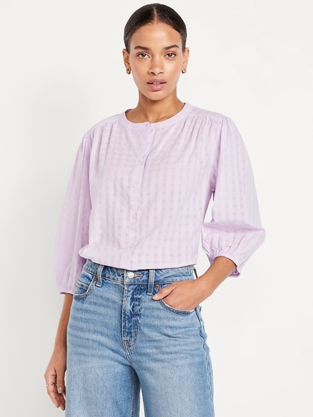 Old Navy Lavender Button-Front Blouse